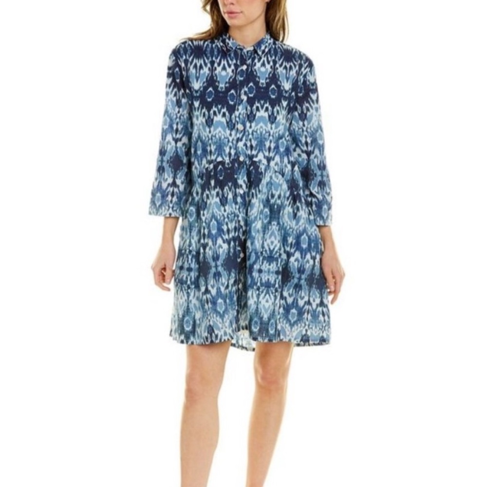 Blue Patterned Mini Dress - Picture 9 of 9